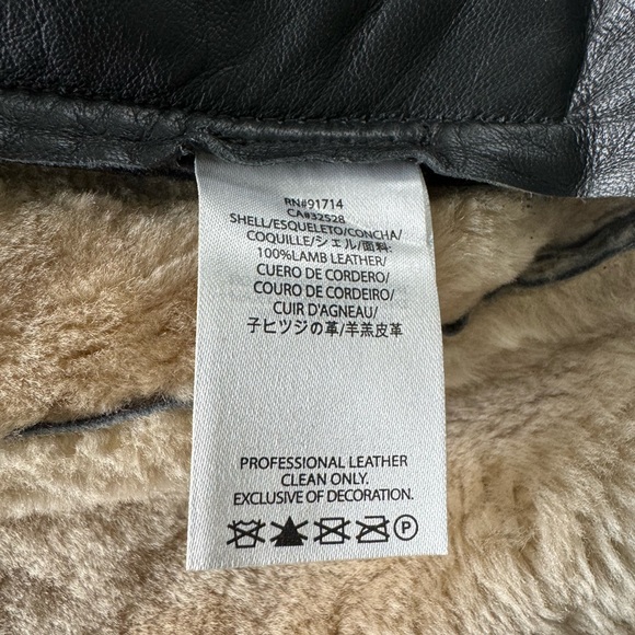 Vintage Armani exchange Lamb Leather Biker style jacket Size S - Picture 6 of 6